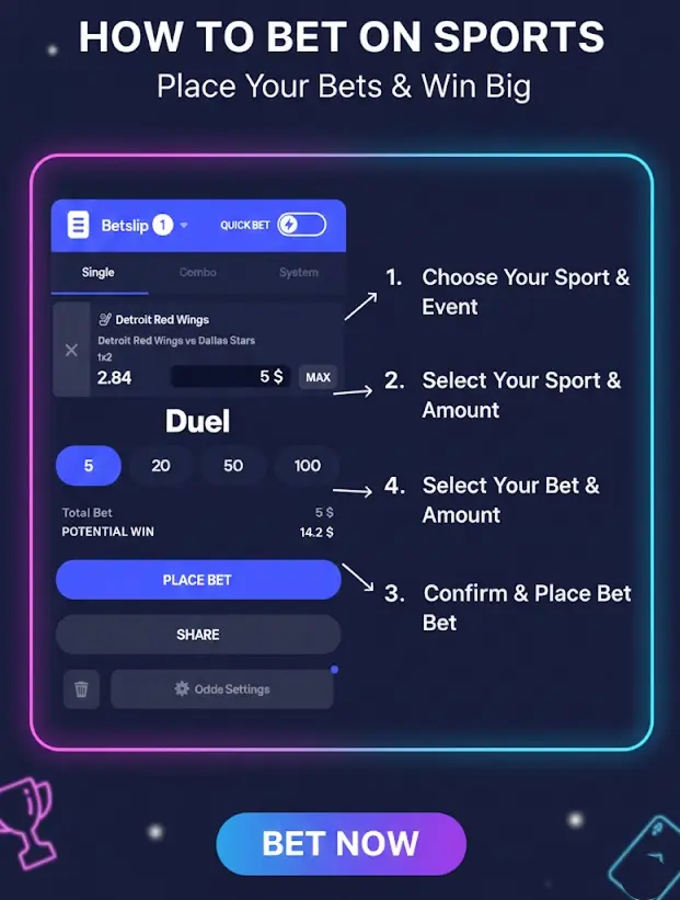 how to bet on sports at Duel UK