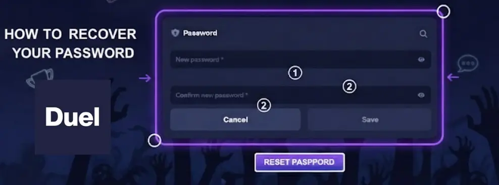 Recover password at Duel Casino