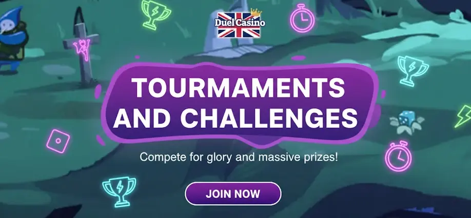Tournaments and challenges at Duel Casino